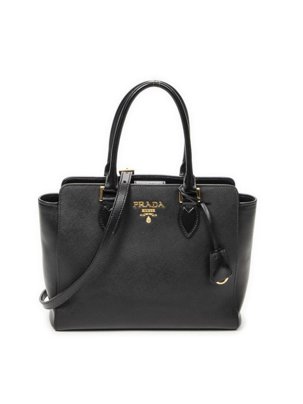 Prada Convertible Tote Black Saffiano Leather - Picture 1 of 10